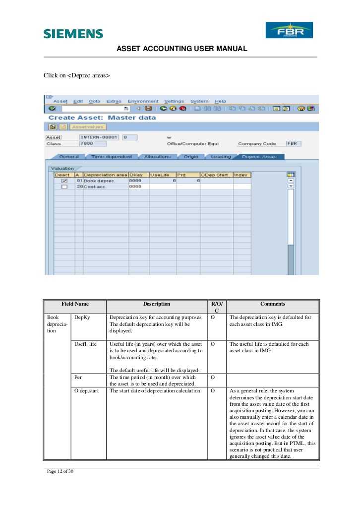 End User Manual For Asset Accounting In Sap
